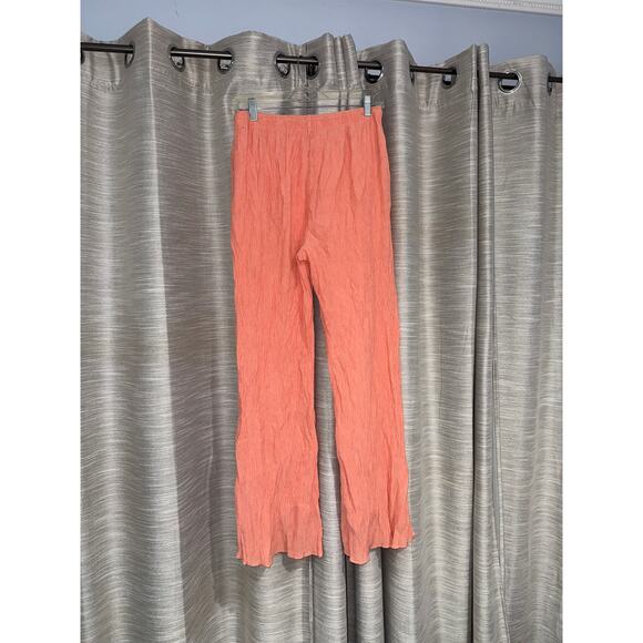 Abercrombie & Fitch Crinkle Linen Pants in‎ Orange Size small - Picture 4 of 4